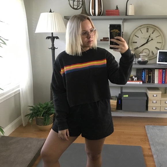 rainbow striped cropped sweater - Picture 4 of 4